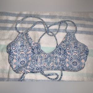 Target, baby blue and pink swim suit top, no pads, adjustable